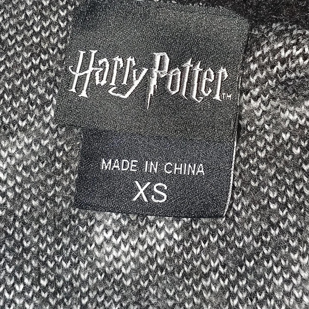 Harry Potter Wizarding World Black White Symbols Zip Up Pointed Hood Sweater XS